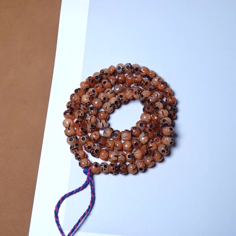Tibetan Yak Bone Mens Mala Necklace