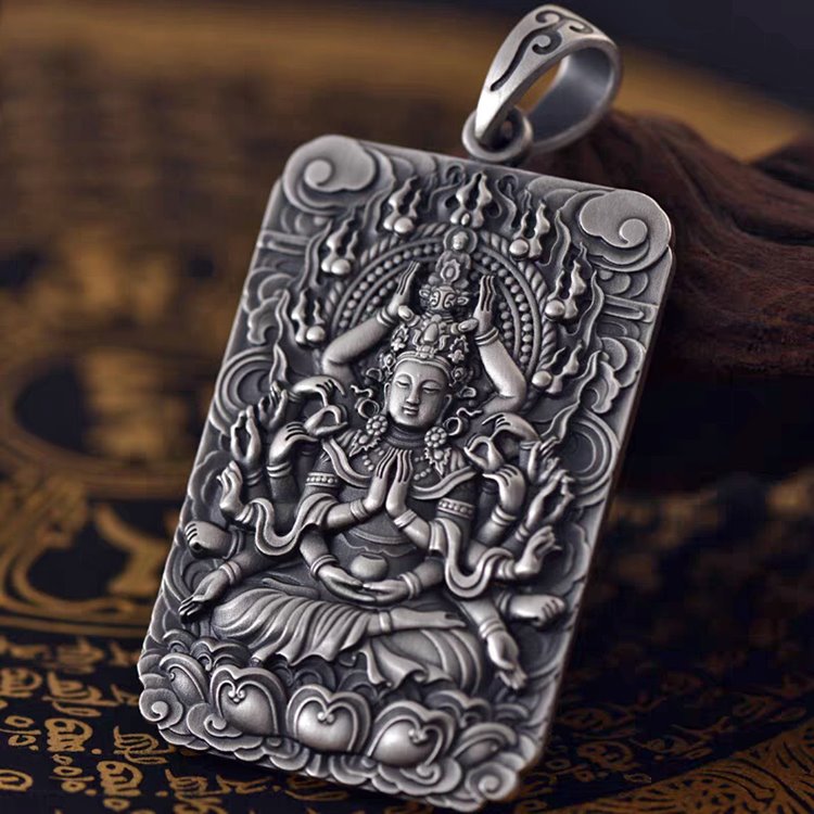 Framed Thousand Hands Guan Yin Pendant