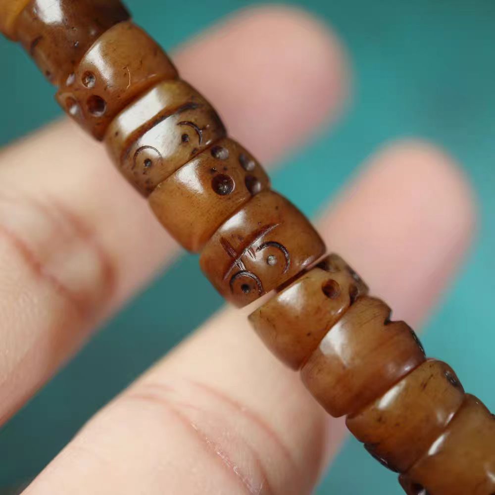 Vintage Tibetan Yak Bone Skull Beads