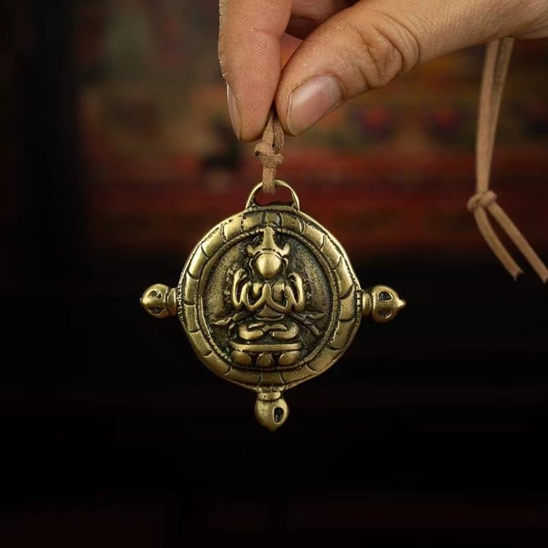 Vintage Tibetan Brass Guanyin Amulet