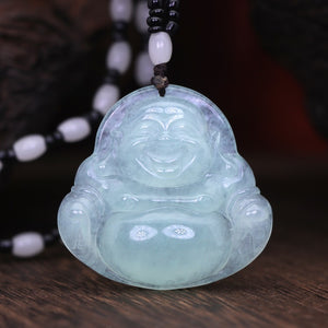 Real Jade Laughing Buddha Pendant-Mantrapiece