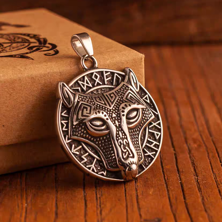 Fenrir Elder Futhark Runic Pendant