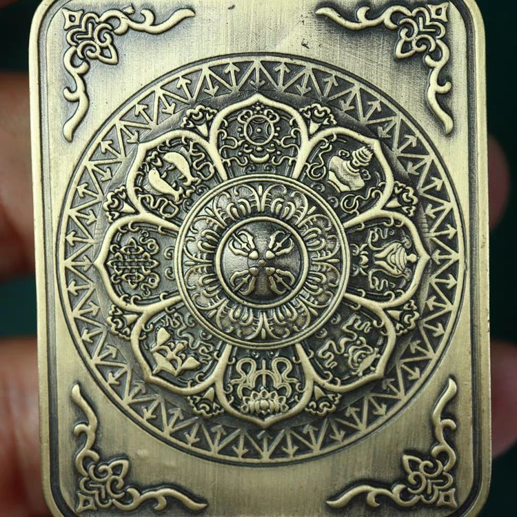 Tibetan Hand-Painted Green Tara Thangka Pendant