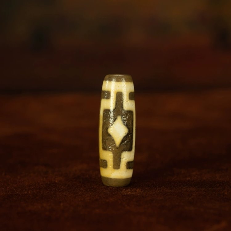 Vintage Tibetan Prayer Wheel Wishing Pendant Dzi Bead