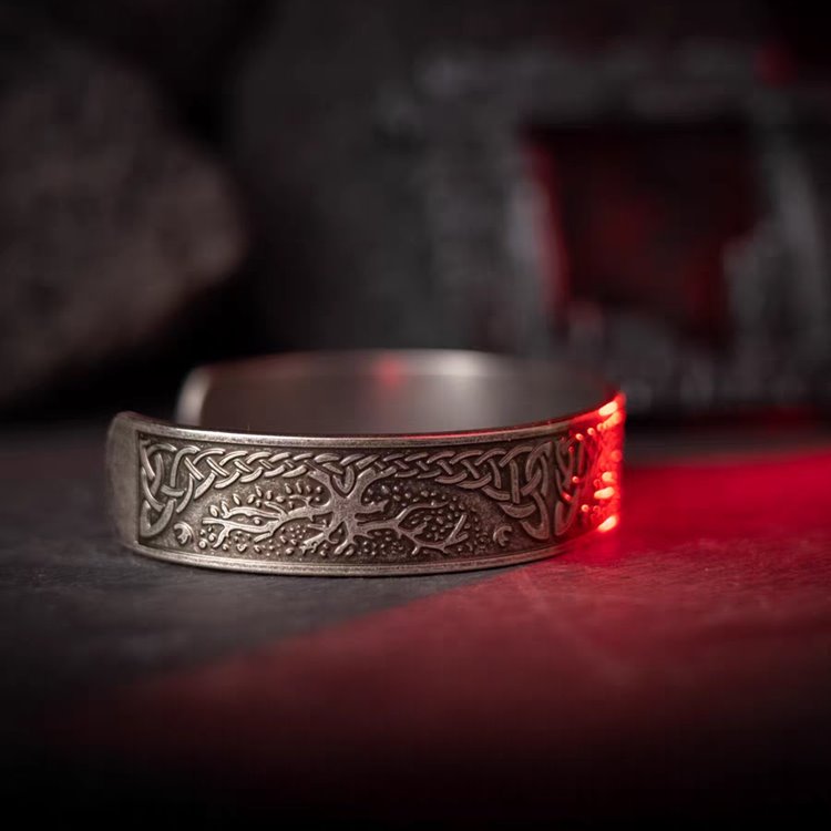 Yggdrasil Tree of Life Celtic Knot Cuff Bracelet