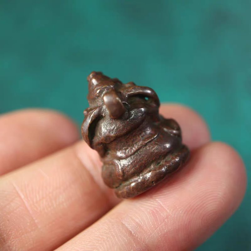 Vintage Tibetan Meteoric Iron God of Wealth Pendant