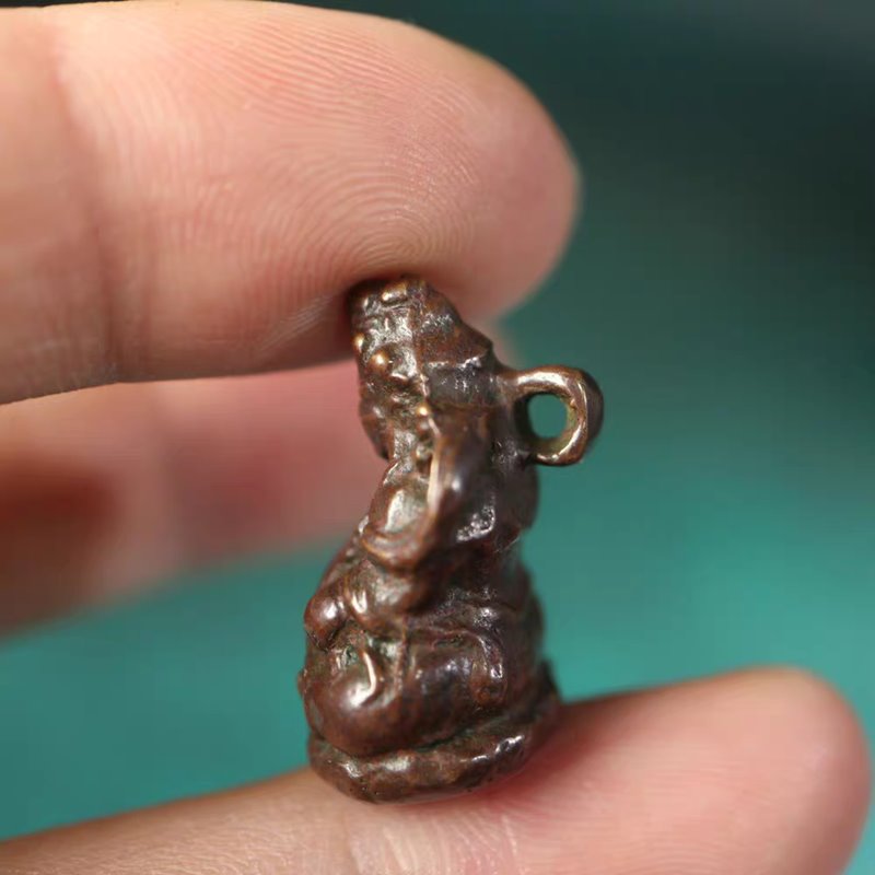 Vintage Tibetan Meteoric Iron God of Wealth Pendant