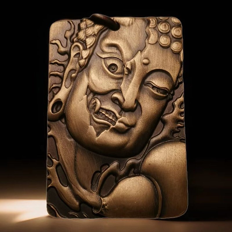 Brass Dual-Face Buddha Non-Attachment Amulet