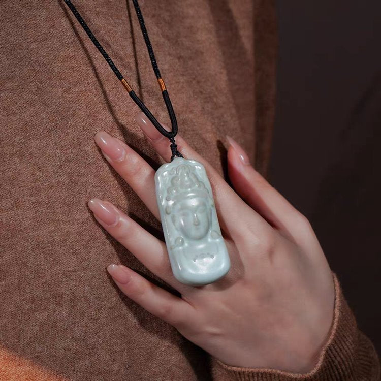 Porcelain Kwan Yin Pendant