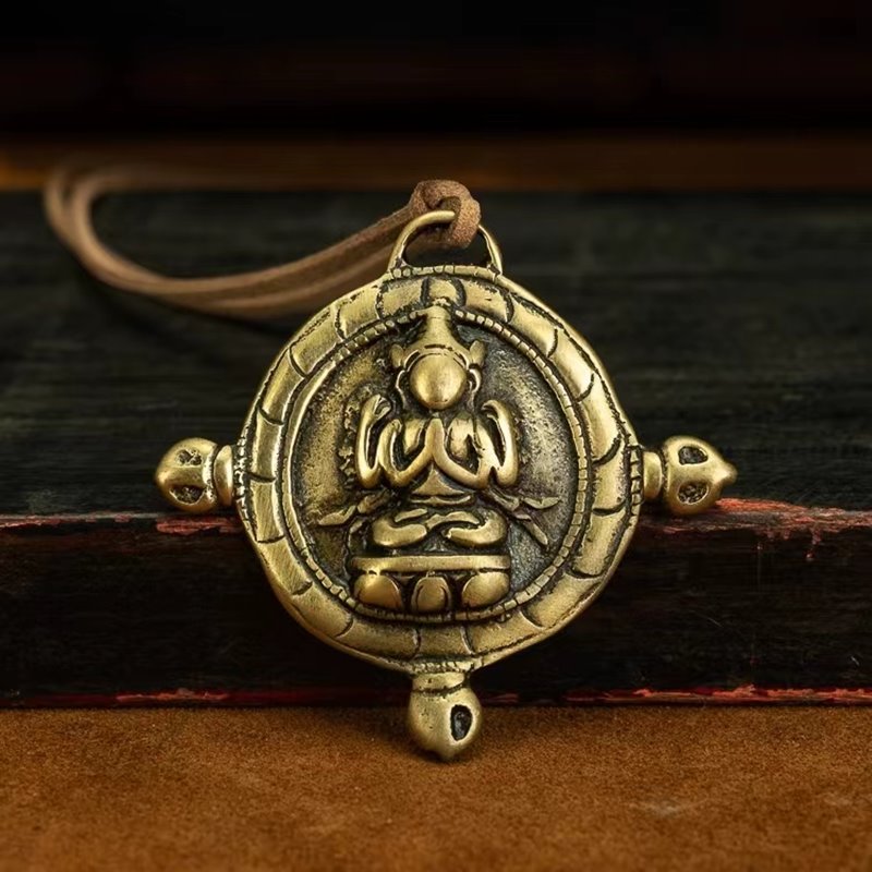 Vintage Tibetan Brass Guanyin Amulet