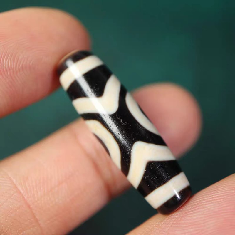 Samsara and Nirvana Talisman 2 Eye Dzi Bead