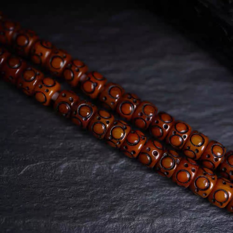 Tibetan Yak Bone Impermanence Skull Mala Beads