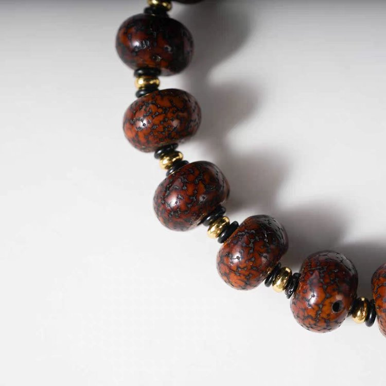 Antique Tibetan Star Moon Bodhi Seed Rosary Beads