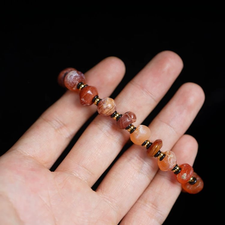 Vintage Tibetan Agate Wrist Mala Prayer Beads