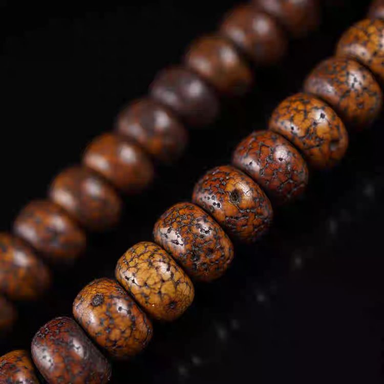 Authentic Antique Tibetan Star Moon Bodhi Seed Mala Beads