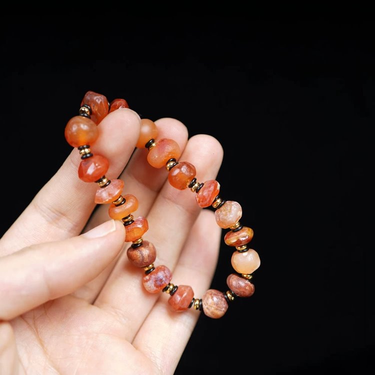 Vintage Tibetan Agate Wrist Mala Prayer Beads