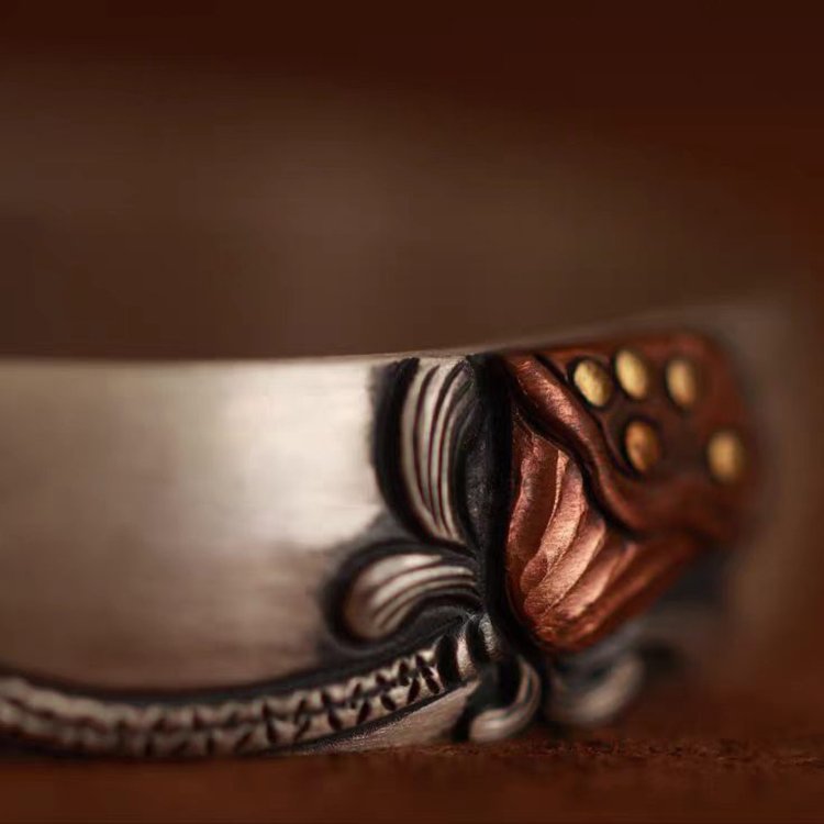 Lotus Seed Pod Cuff Bracelet