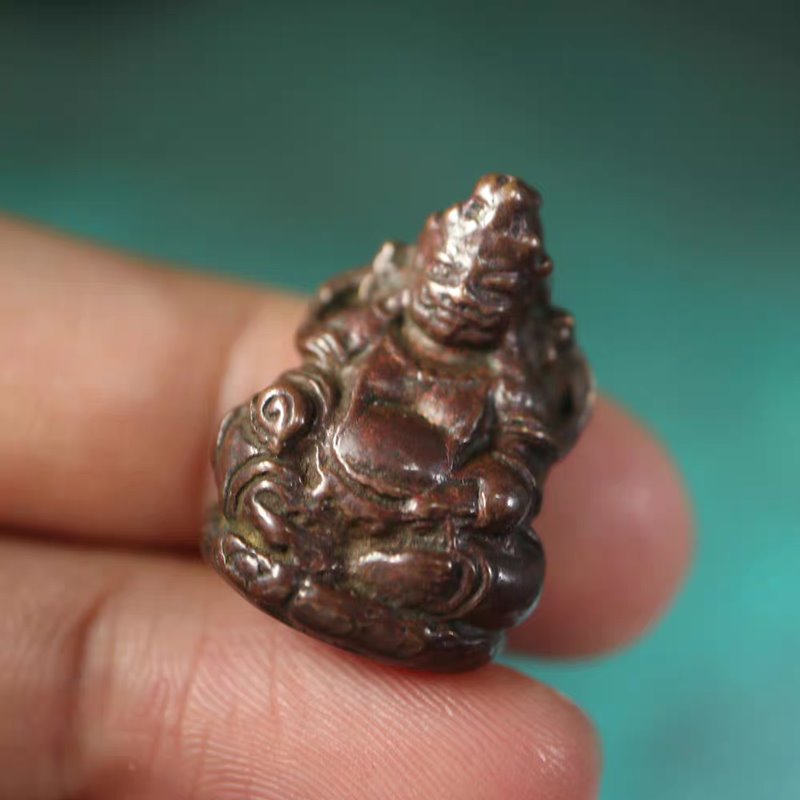 Vintage Tibetan Meteoric Iron God of Wealth Pendant