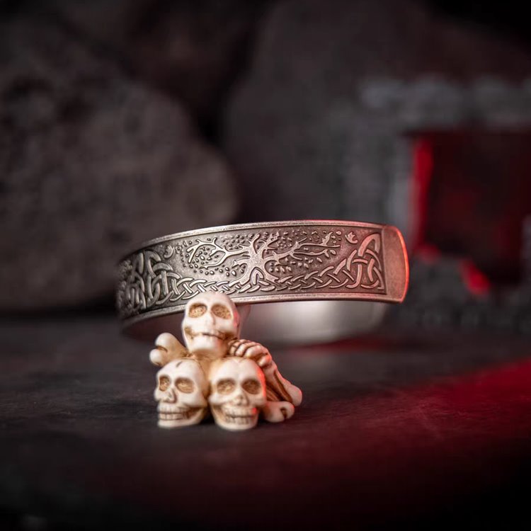 Yggdrasil Tree of Life Celtic Knot Cuff Bracelet
