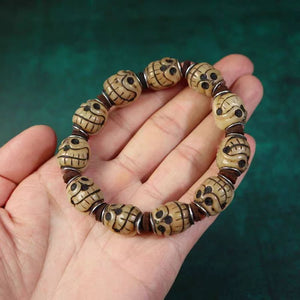 Tibet Yak Bone Skull Wrist Mala