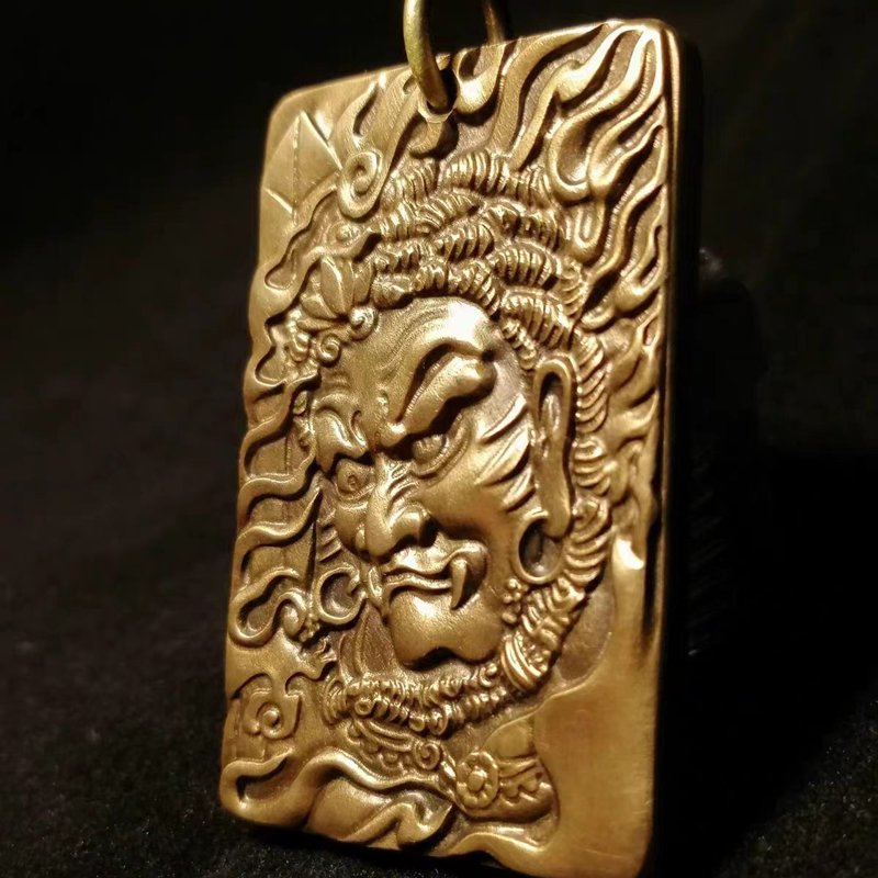 Brass Acala Wisdom King Protection Amulet