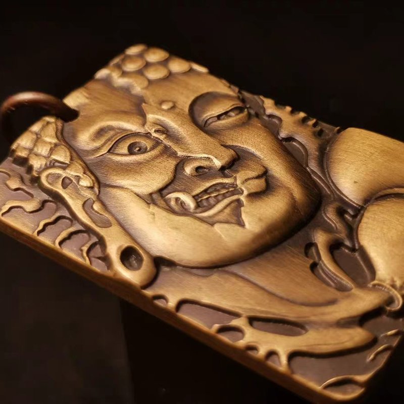 Brass Dual-Face Buddha Non-Attachment Amulet