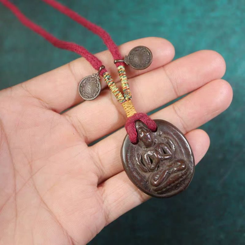 Vintage Tibetan Meteoric Iron Guan Yin Pendant