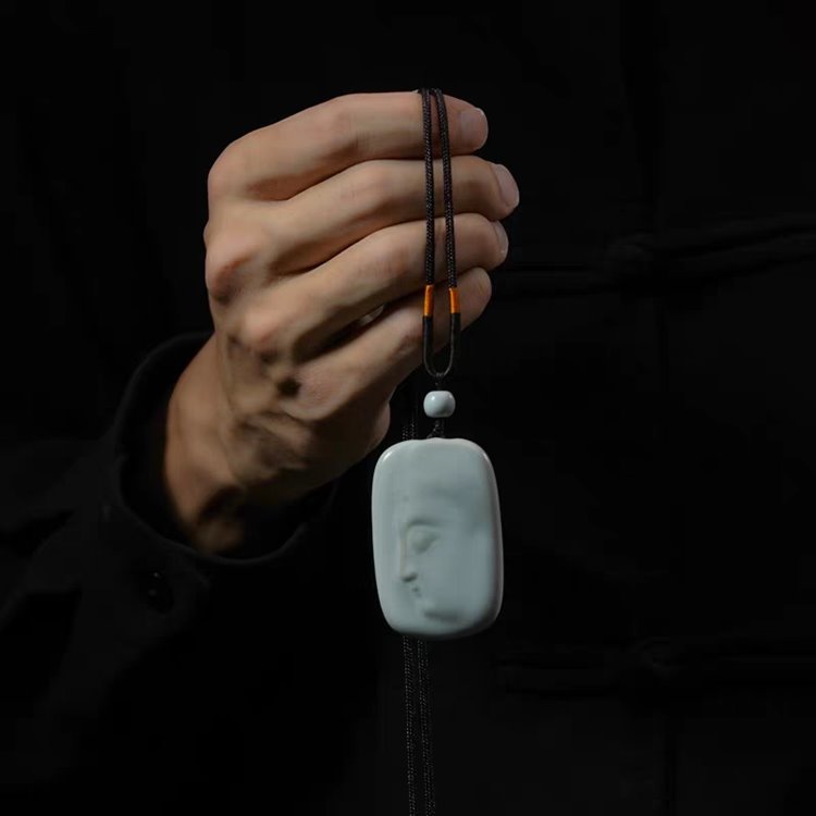 Porcelain Ceramic Buddha Head Pendant