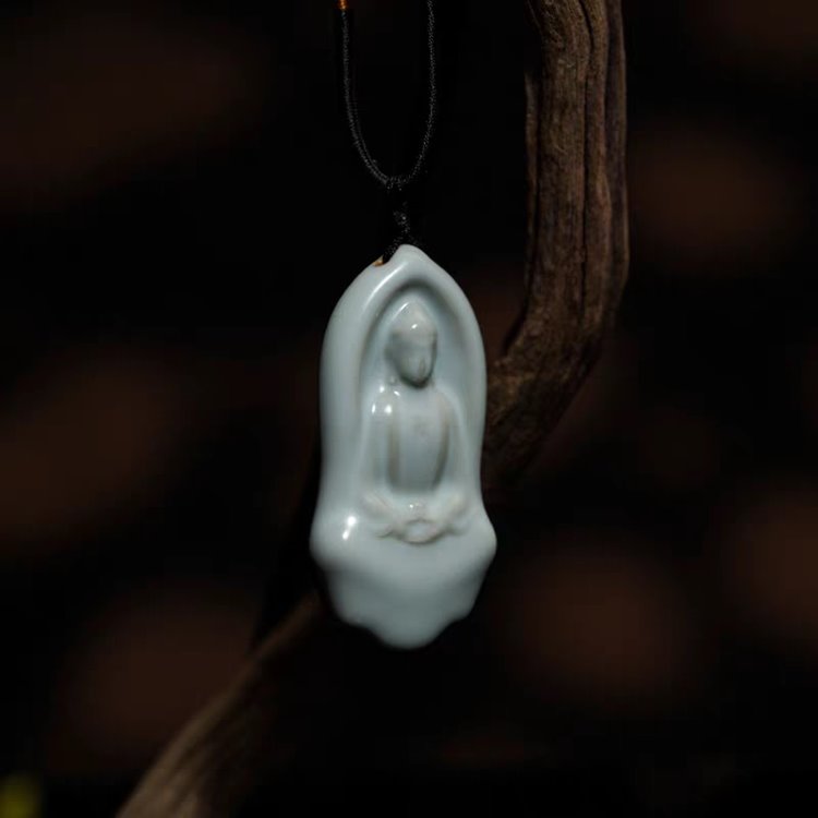 Porcelain Dhyana Mudra Buddha Pendant