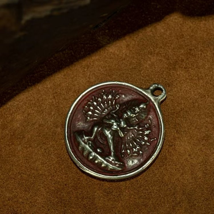 Vintage Tibetan Copper Hayagriva Pendant