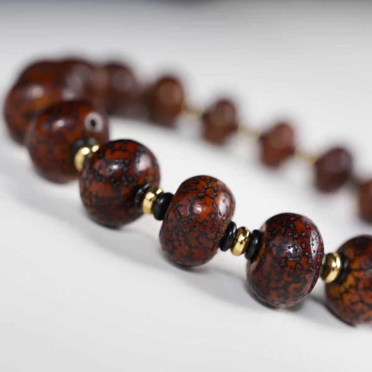 Antique Tibetan Star Moon Bodhi Seed Rosary Beads