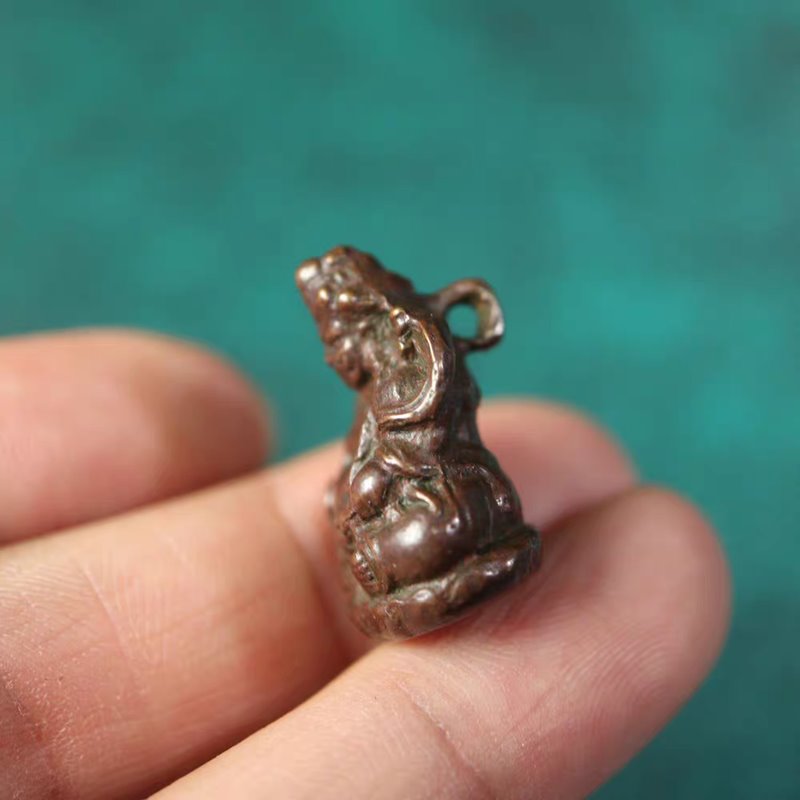 Vintage Tibetan Meteoric Iron God of Wealth Pendant
