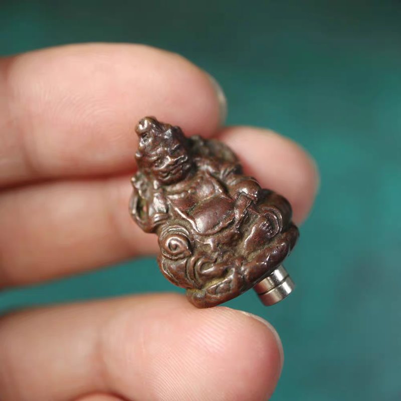 Vintage Tibetan Meteoric Iron God of Wealth Pendant