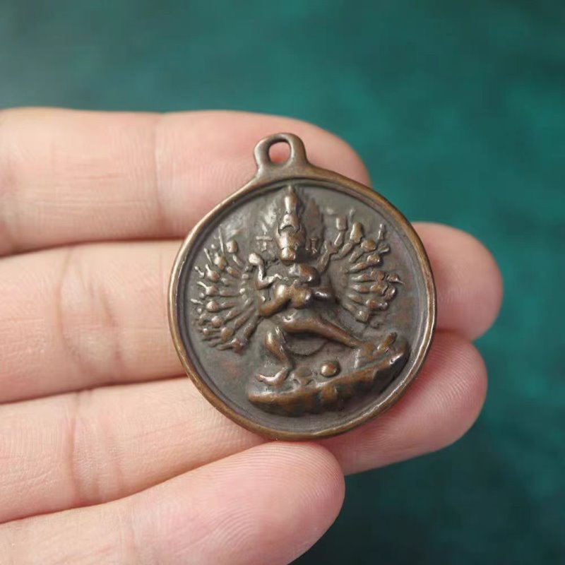 Vintage Tibetan Copper Hayagriva Pendant