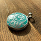 Crushed Turquoise Silver Om Lotus Nepali Necklace