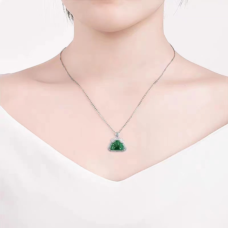Diamond Jade Buddha Pendant-Mantrapiece
