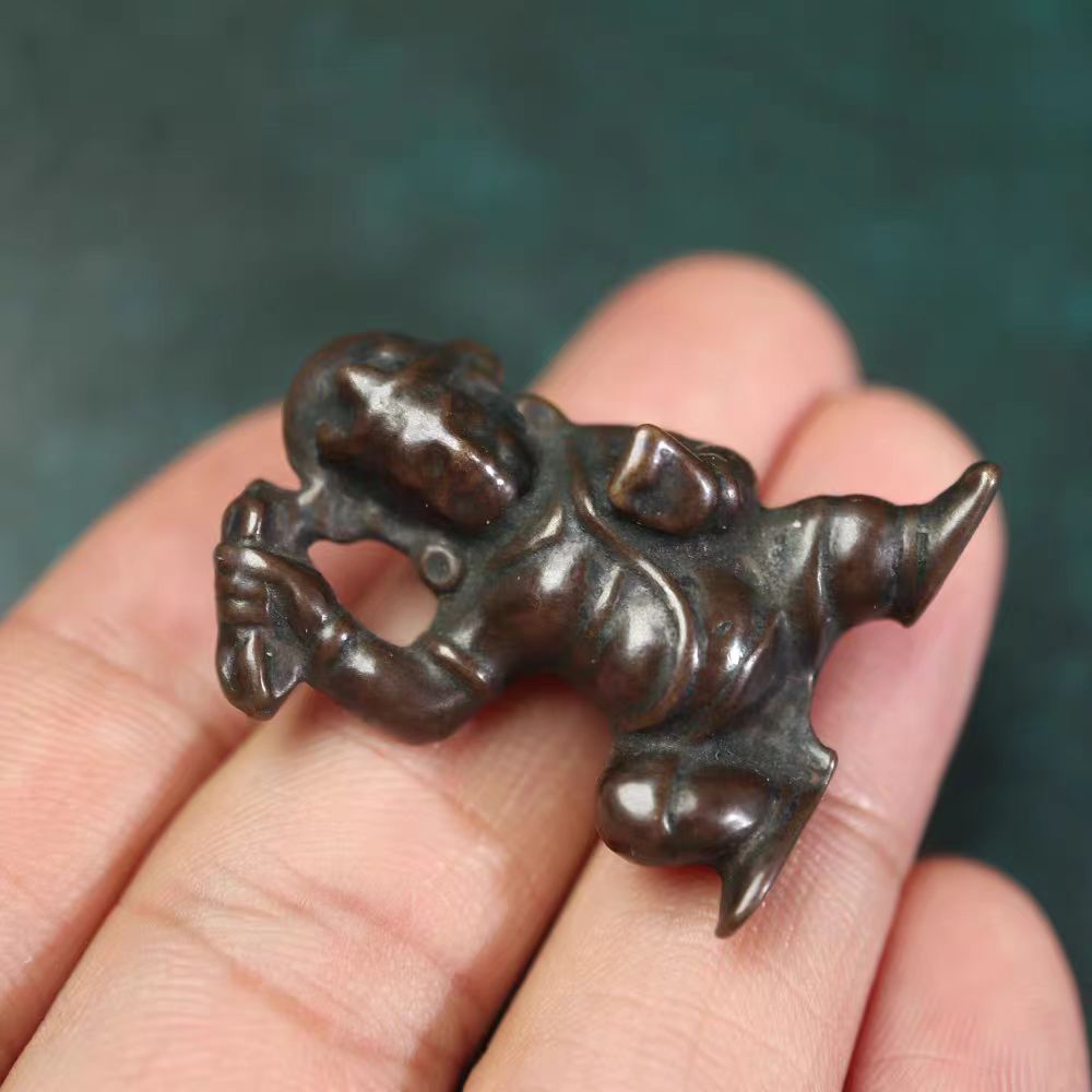 Vintage Tibetan Meteoric Iron Vajrapani Amulet