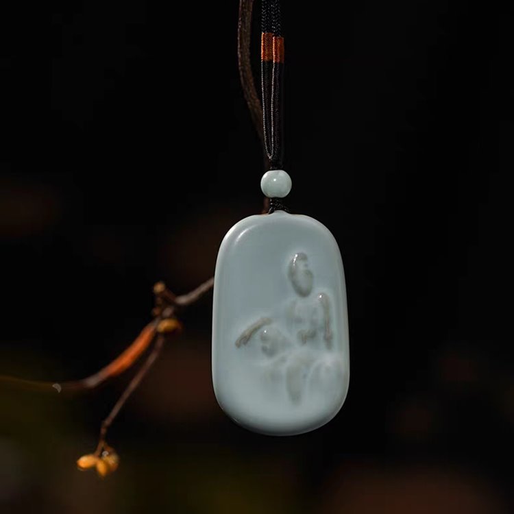 Porcelain Royal Ease Kuan Yin Pendant