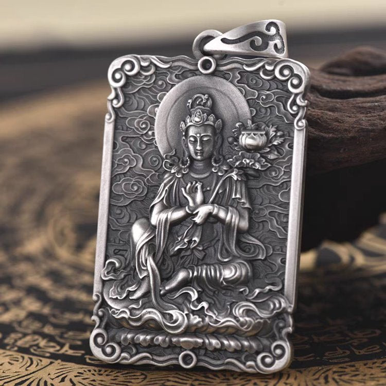 Framed Gesture of Debate Buddha Pendant Necklace