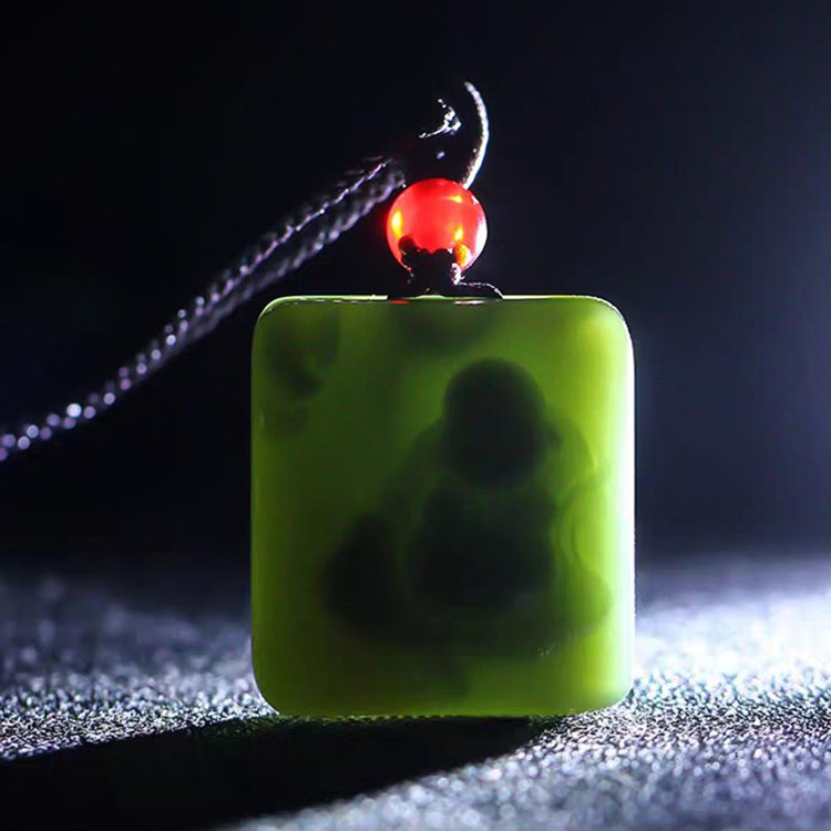 Laughing Buddha Jade Pendant
