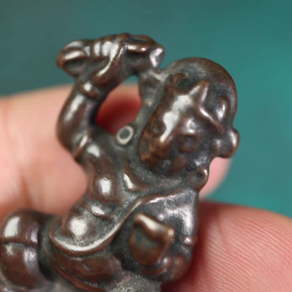 Vintage Tibetan Meteoric Iron Vajrapani Amulet