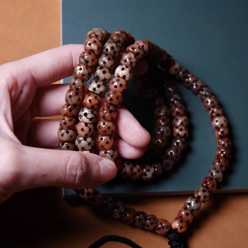 Tibetan Yak Bone Mens Mala Necklace