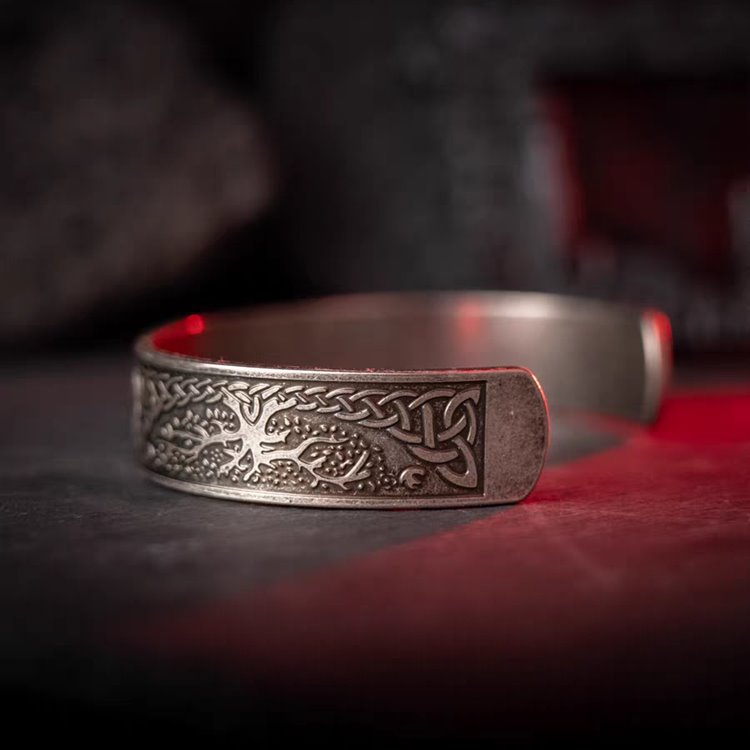 Yggdrasil Tree of Life Celtic Knot Cuff Bracelet