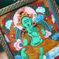 Tibetan Hand-Painted Green Tara Thangka Pendant