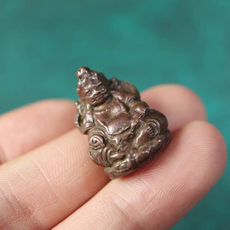 Vintage Tibetan Meteoric Iron God of Wealth Pendant