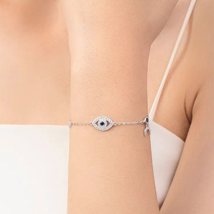 925 Sterling Silver Evil Eye Bracelet-Mantrapiece