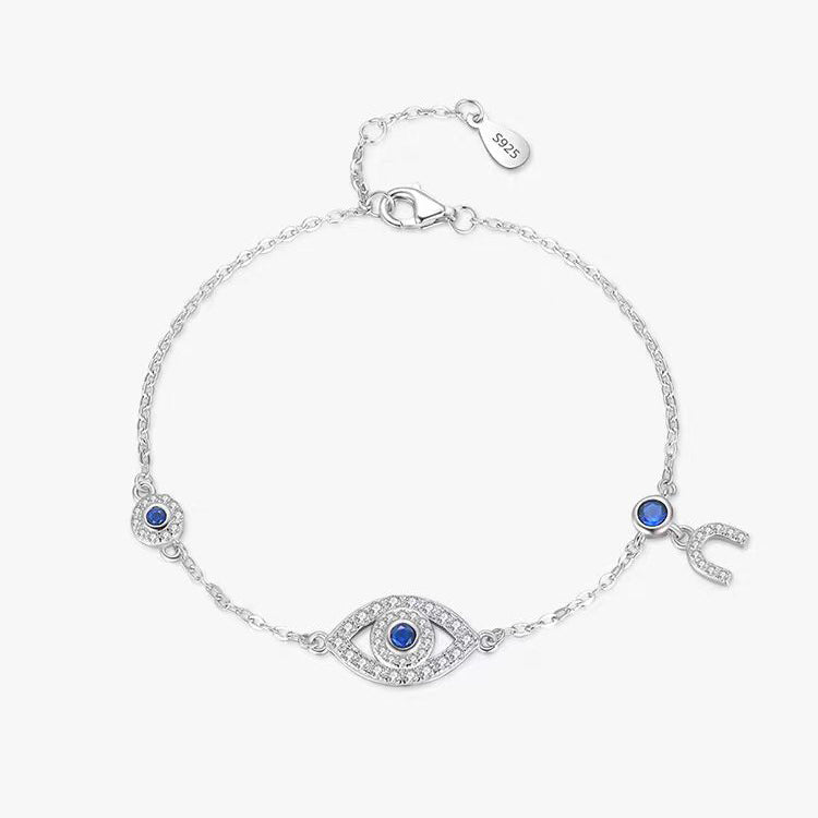 925 Sterling Silver Evil Eye Bracelet-Mantrapiece