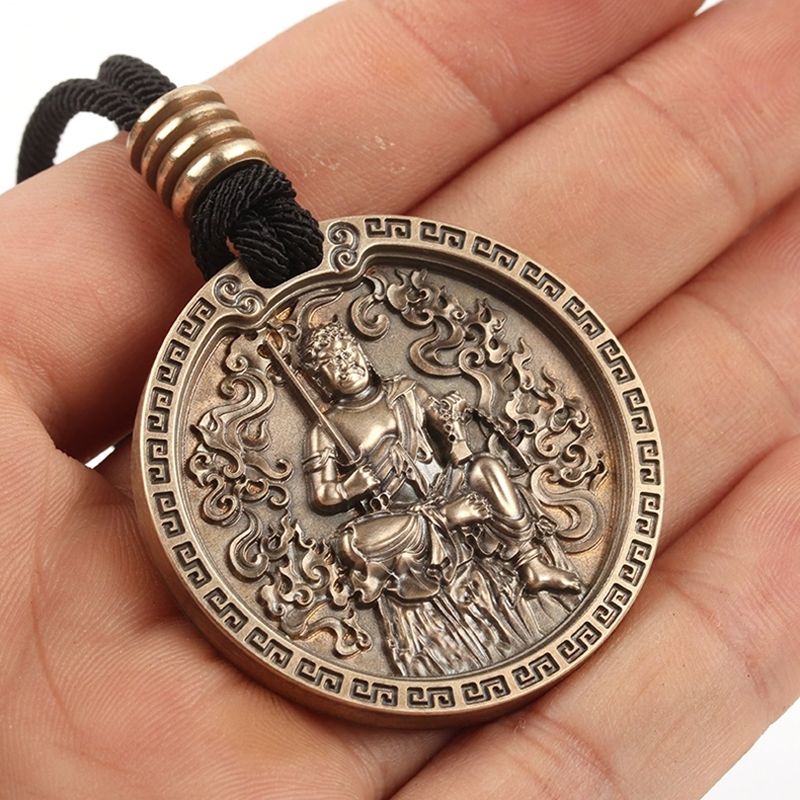 Brass Buddha Medallion Necklace
