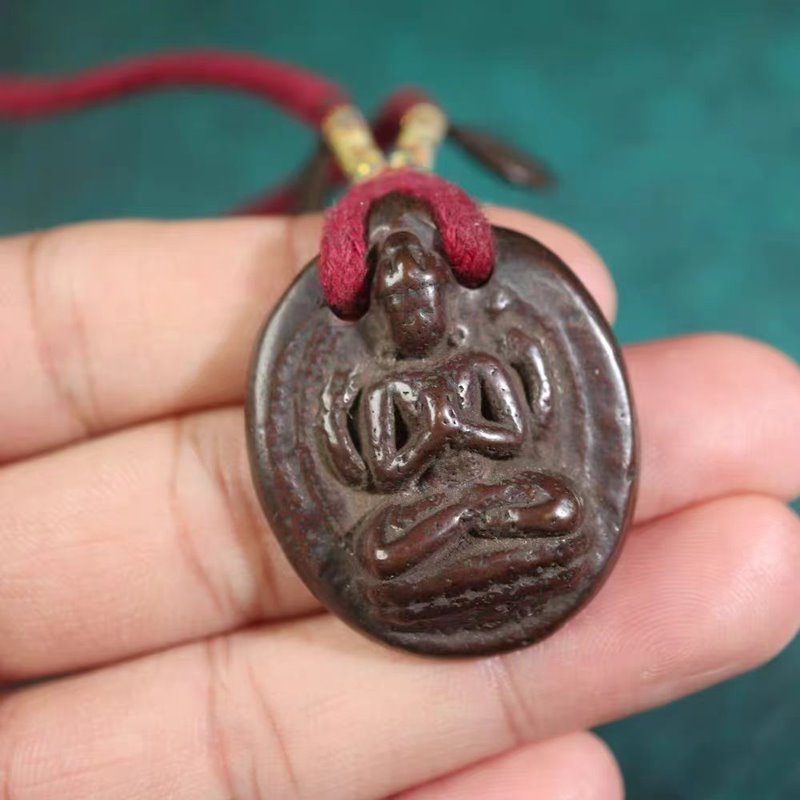 Vintage Tibetan Meteoric Iron Guan Yin Pendant