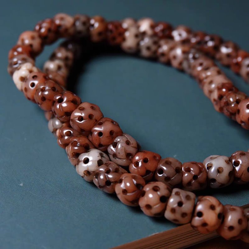 Tibetan Yak Bone Mens Mala Necklace